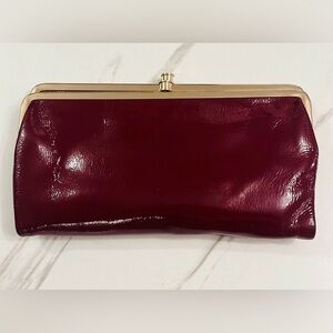 HOBO Red Patent Leather Kiss-Lock Wallet / Clutch